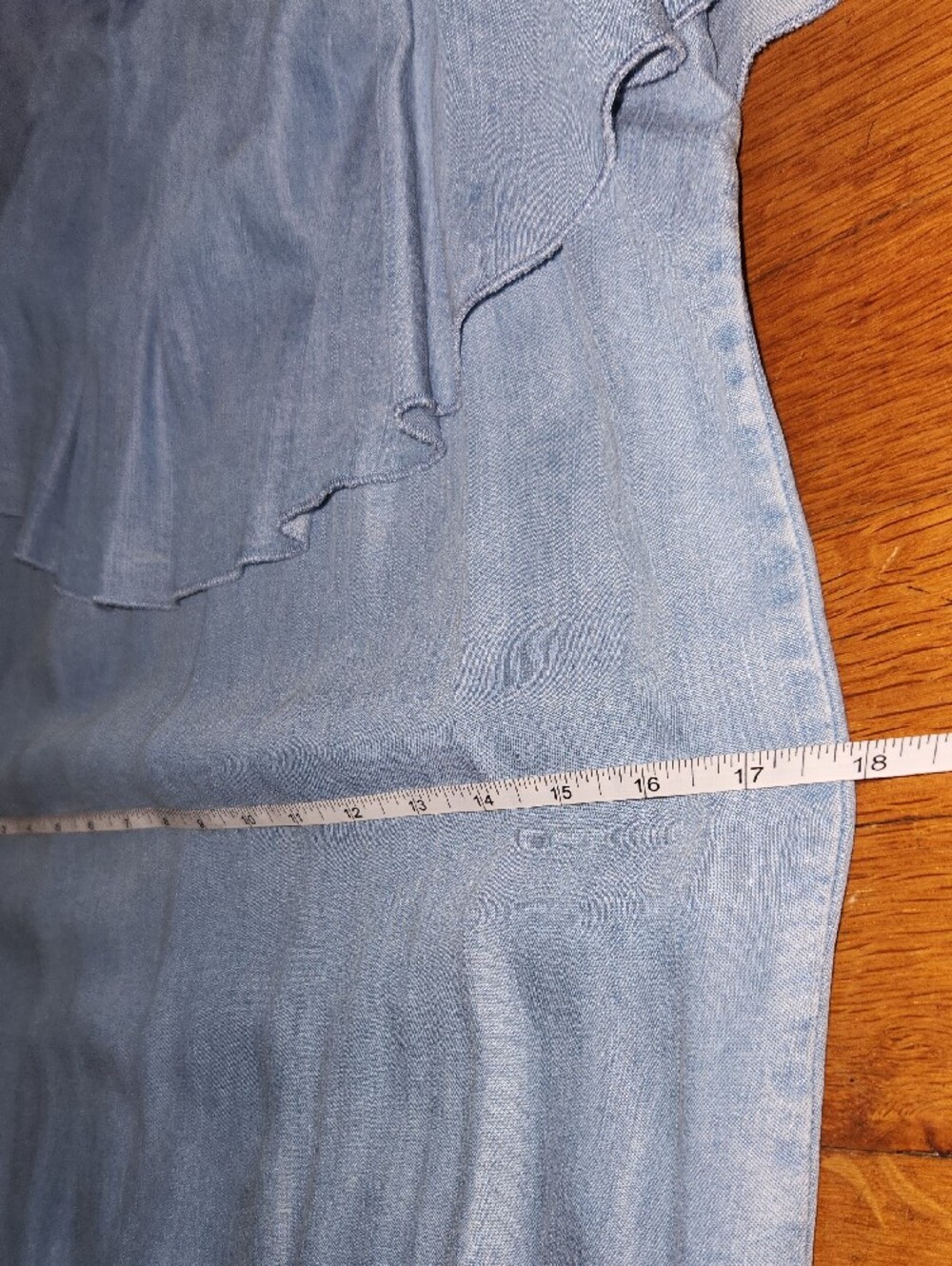 SPENSE Light Wash Off-Shoulder Denim Dress Size M - Picture 5 of 6